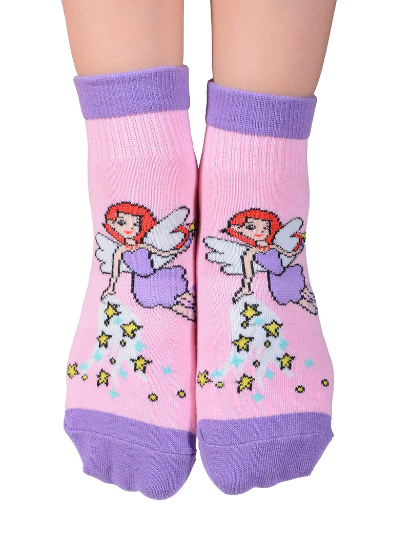 FOOTSIS Non Slip Grip Socks for Yoga, Pilates, Barre, Home, Hospital ,Mommy and Me classes "Fairy" X-Small - BeesActive Australia