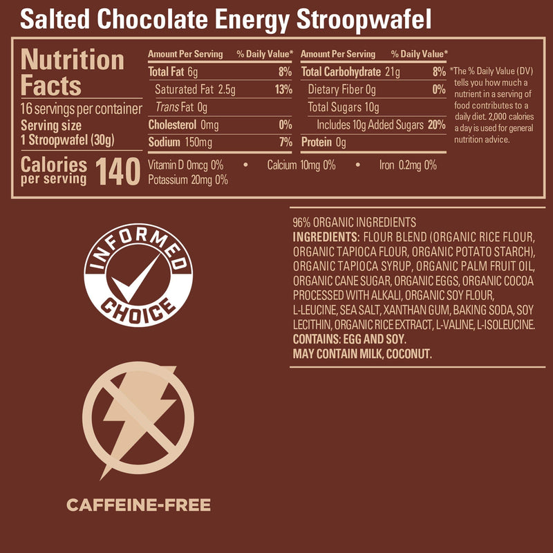 GU Energy Stroopwafel, Gluten Free, Salted Chocolate Sports Nutrition Waffle, 16 Count Gluten Free Salted Chocolate - BeesActive Australia