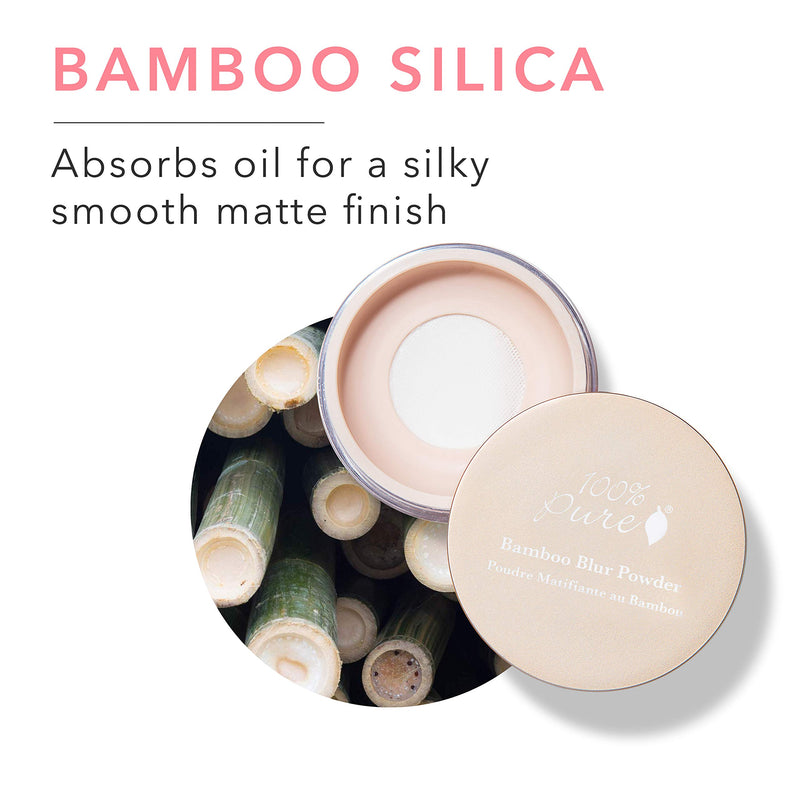 100% PURE Bamboo Blur Powder, Translucent, Setting Powder, Loose Face Powder for Setting Makeup, Lightweight, Long Lasting Face Makeup, Vegan Makeup - 0.2 Oz Transluscent - BeesActive Australia