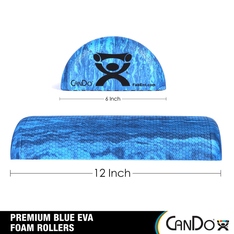 CanDo Premium Blue Marble EVA Foam Roller for Muscle Restoration, Massage Therapy, Sport Recovery and Physical Therapy 6" x 12" Half-Round 6" X 12" Half Round - BeesActive Australia