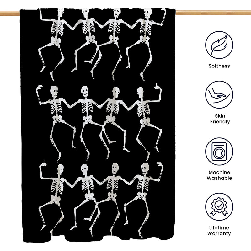 Pindola Dancing Skeletons Throw Blanket Warm Lightweight Soft Cozy Warm Home Decoration 50"x40" for Child - BeesActive Australia