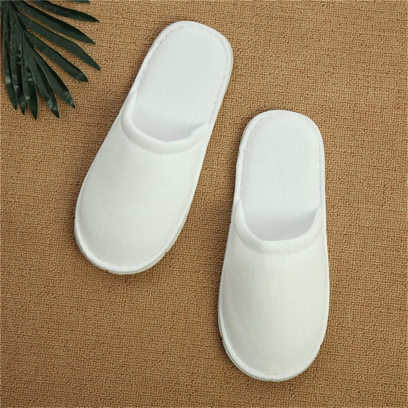 SHUYA 10 Pairs Spa SlippersSoftThick Non-Slip SoleDisposable Slippers, Suitable for Guests, Hotels, Bedrooms, Travel, and Spa,Size Unisex Indoor Slippers White - BeesActive Australia
