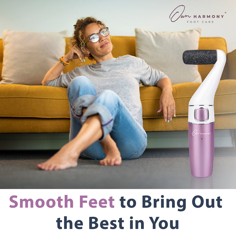 Electric Hard Skin Remover Rechargeable: Own Harmony Professional Pedicure Tools - CR1700 Best Electronic Foot File Sander - Perfect Pedi for Callus Removal and Dry Cracked Heels Feet Care (USB Cord) Satin Rose - BeesActive Australia