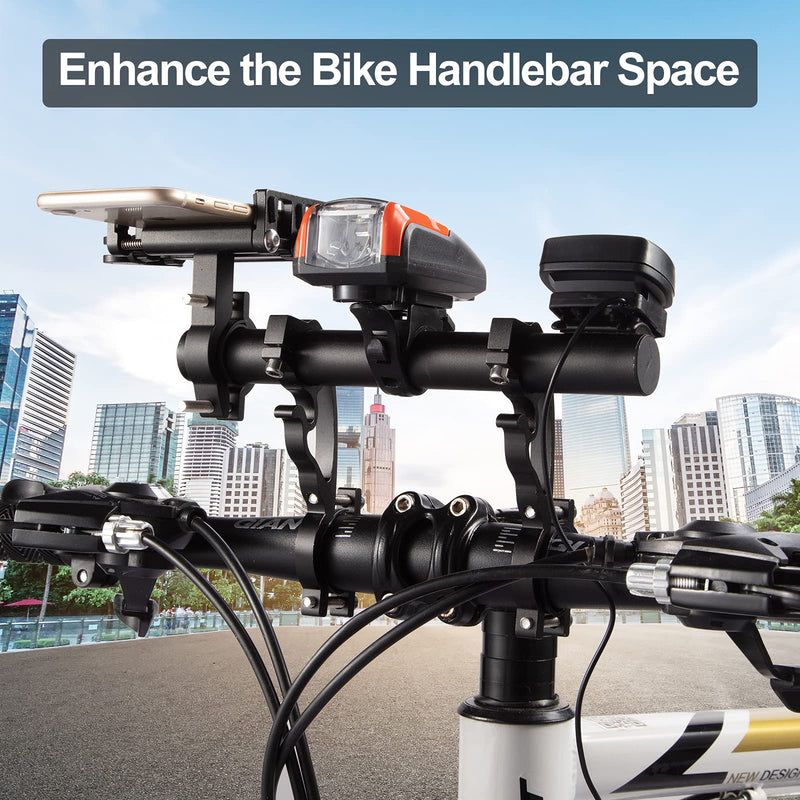 Yizhet Bike Handlebar Extender, Bicycle Handlebar Extension Lightweight Durable Double Bike Handlebar Bracket for Holding Bicycle Speedometer, GPS, Phone Mount Holder - BeesActive Australia