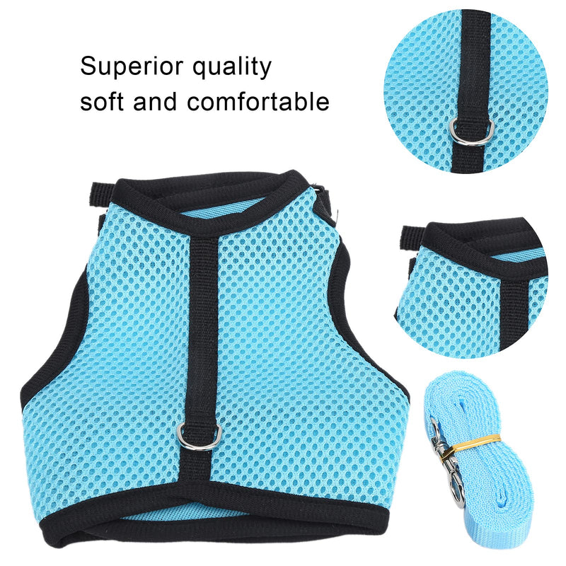 GLOGLOW Rabbit Harness Set, Adjustable Buckle Breathable Small Animals Vest Harness Set with Mesh Leash for Rabbit Squirrel Bunny Ferret Guinea Pig S - BeesActive Australia
