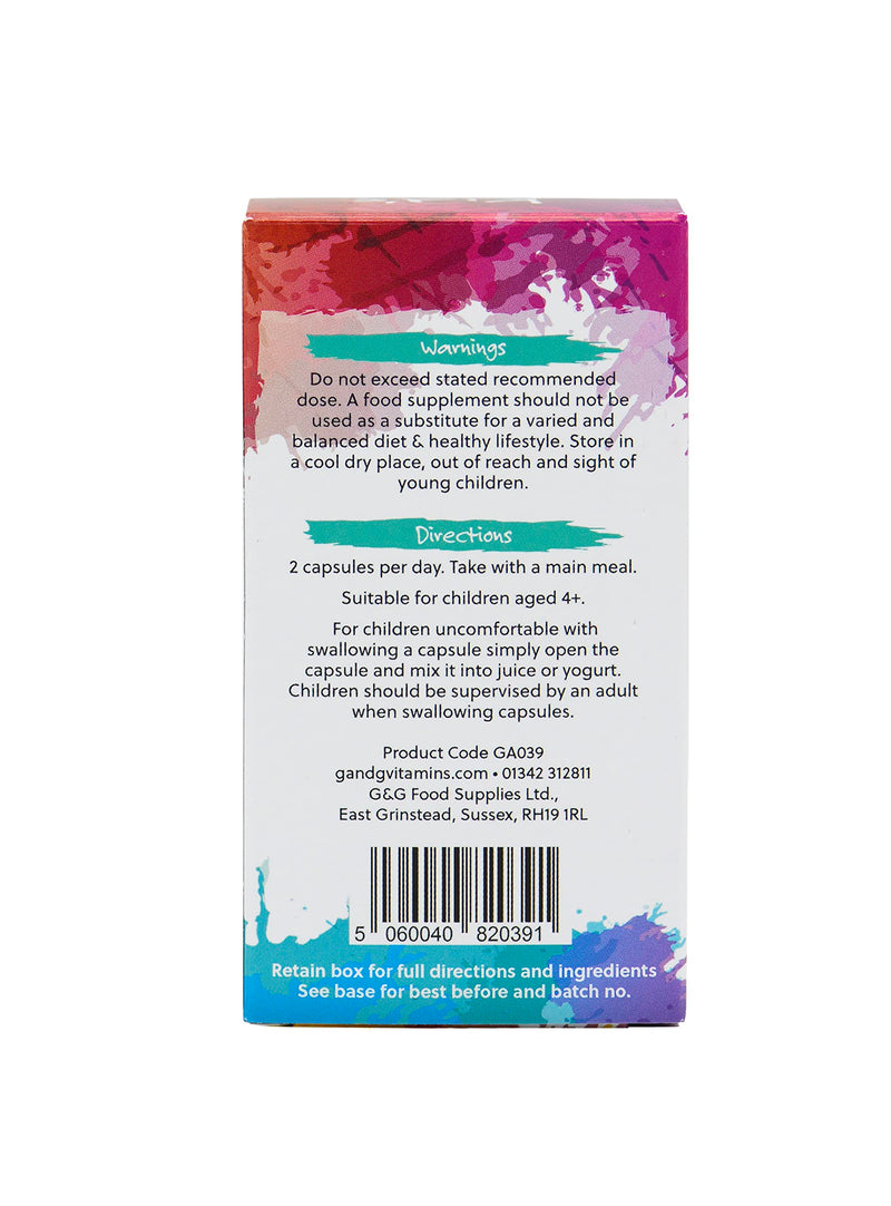 Kids Rainbow Food | Organic Whole Food Multivitamin Supplement | Ideal for Children | 120 Vegan Capsules - BeesActive Australia