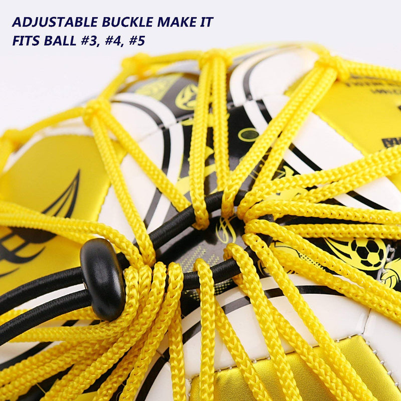 PodiuMax Handle Solo Soccer Kick Trainer with New Ball Locked Net Design, Soccer Ball Bungee Elastic Training Juggling Net (Fits Ball Size 3, 4, 5) Normal Pattern - BeesActive Australia