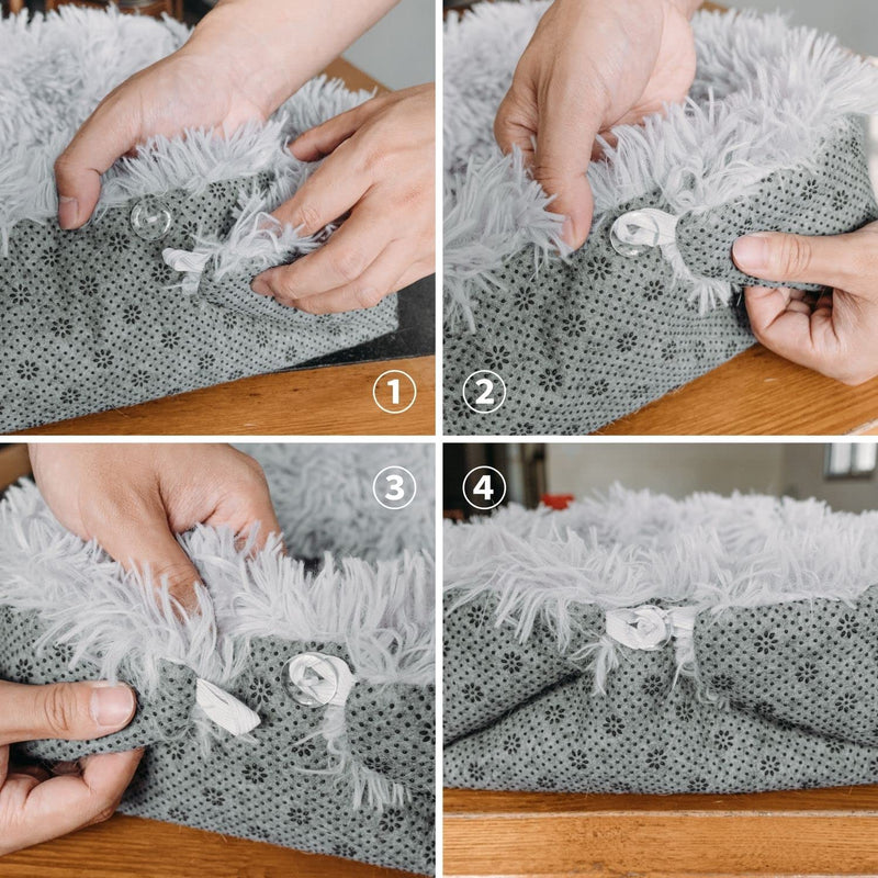 PetFelix Self-Warming Cat Bed Mat, Machine Washable Plush Non-Skid Convertible, for Indoor and Carrier Gray - BeesActive Australia