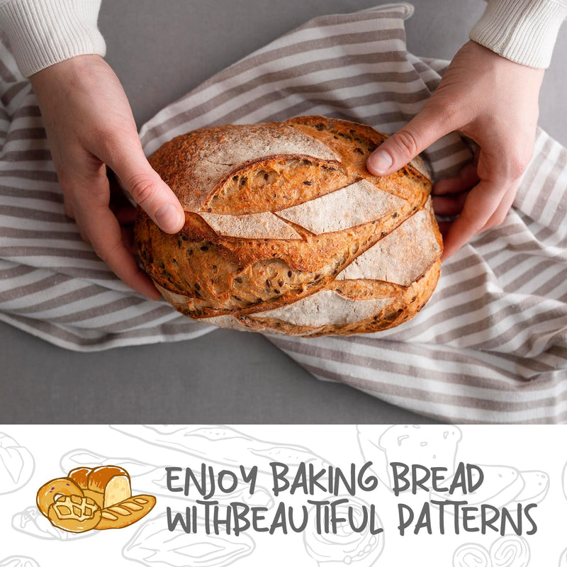 DOYOLLA Bread Proofing Baskets Set of 2 10 inch Oval Shaped Dough Proofing Bowls w/Liners Perfect for Professional & Home Sourdough Bread Baking - BeesActive Australia