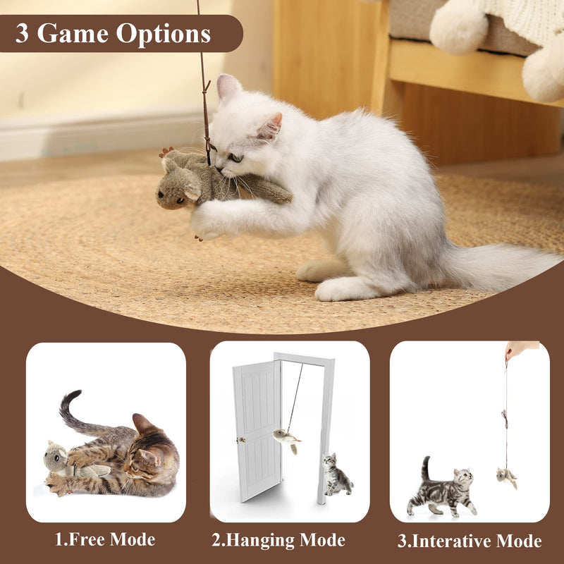 Cat Toys Interactive Flying Squirrel, Automatic Robotic Toy Electronic Electric Toy for Indoor Kittens, USB Rechargeable and Beating Wings Cats Kicker Catnip Toys - BeesActive Australia