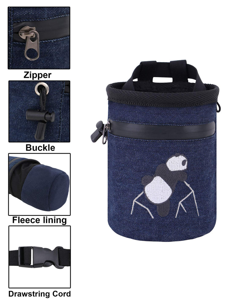 AMC Rock Climbing Panda Design Chalk Bag with Adjustable Belt 7558_Denim Blue - BeesActive Australia