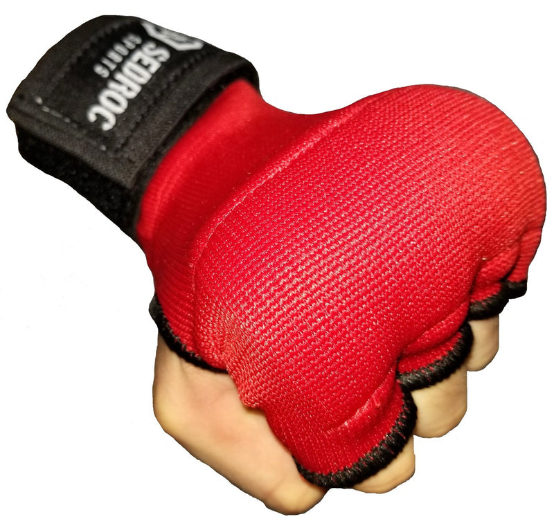 [AUSTRALIA] - Sedroc Boxing Gel Hand Wrap Gloves Knuckle Guards Shields Fist Wraps Inner Handwraps MMA Muay Thai Training Medium Red 