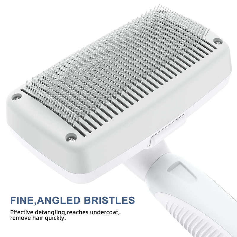 Crala Self Cleaning Slicker Brush, Dog & Cat Grooming Shedding Tool for Short and Long Haired - Gently Removes Loose Undercoat, Mats and Tangled Haired - BeesActive Australia
