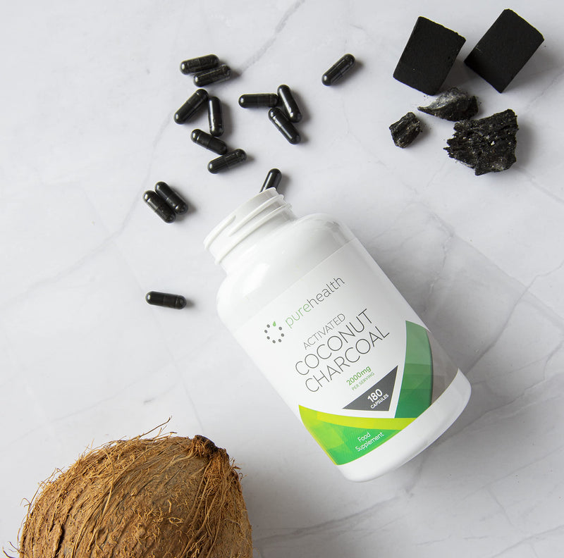 Activated Coconut Charcoal Capsules 2000mg Daily Serving | No Fillers/Bulking Agents | 180 Vegan Capsules | Non GMO Coconut for Bloating, Gas, Digestion, Flatulence | Natural Relief | Supplement - BeesActive Australia