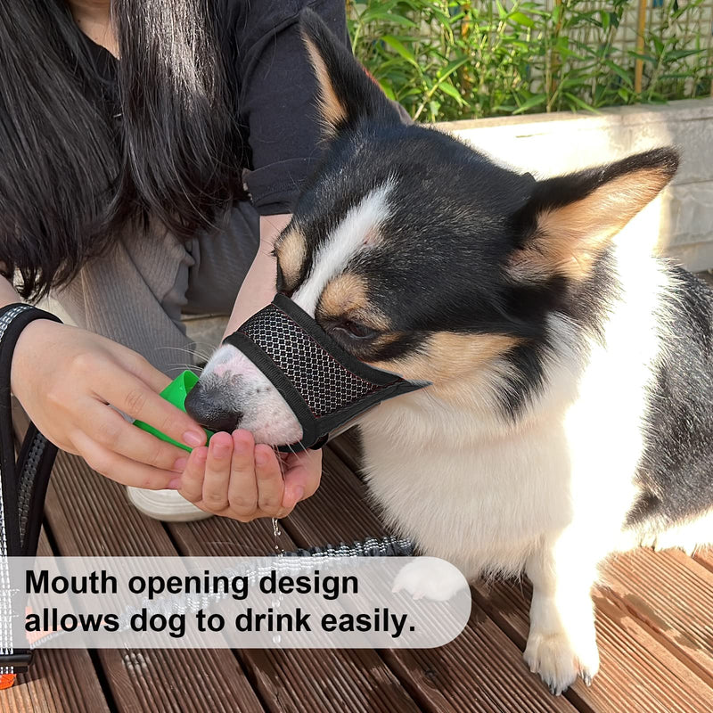 Brilliant Paw Dog Muzzle Anti Barking Chewing Biting, Dog Mouth Cover with Adjustable Loop and Breathable Mesh for Small Medium and Large Dog S Black - BeesActive Australia