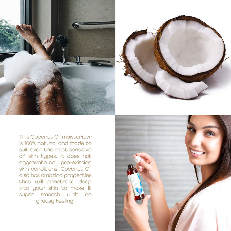 Fractionated Coconut Oil Massage Oil - Cold Pressed Pure MCT Oil Carrier Oil for Essential Oils Mixing Dry Skin Moisturizer Natural Carrier Baby Oil for Face Hair & Body Therapeutic Aromatherapy 4 oz - BeesActive Australia