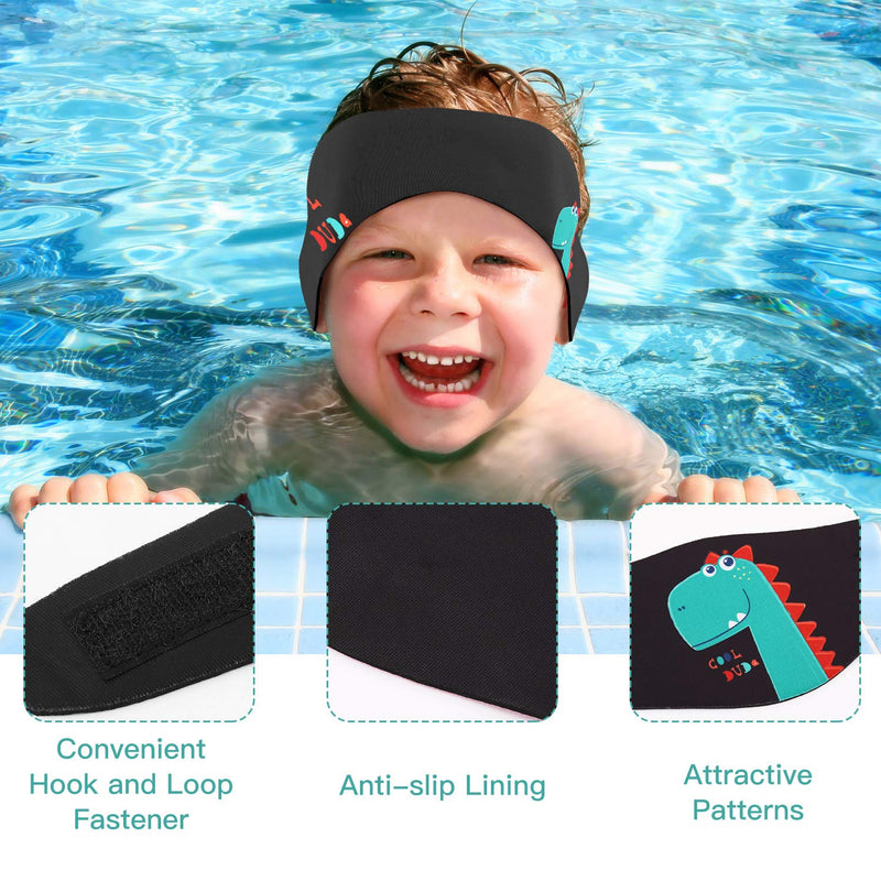 HeySplash Swimming Headband, Ear Band Swimmer Ear Protection, Elastic Neoprene Ear Guard and Hair Guard for Kids, Toddlers and Adults, Designed to Keep Water Out and Hold Earplugs in Black Small (Pack of 1) - BeesActive Australia