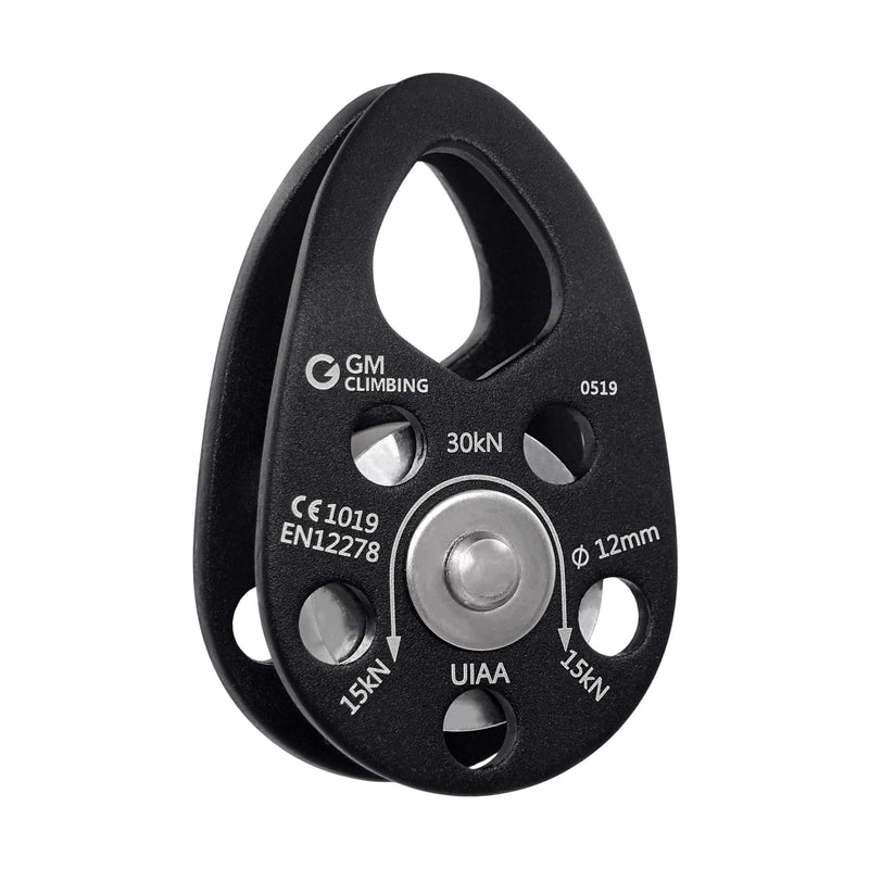 GM CLIMBING UIAA Certified 30kN Swing Cheek Micro Pulley Black General Purpose Pack of 2 - BeesActive Australia