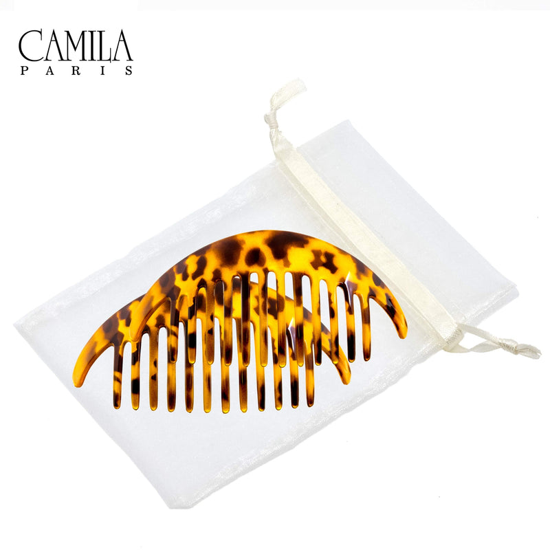 Camila Paris CP2877/2 French Hair Side Combs, Tokyo, Interlocking Combs French Twist Hair Combs, Strong Hold Hair Clips for Women Bun Chignon Up-Do, Styling Girls Hair Accessories, Made in France - BeesActive Australia