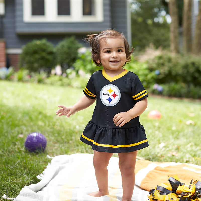 Gerber Girls' NFL Team Jersey Dress and Diaper Cover Pittsburgh Steelers 18 Months Team Color - BeesActive Australia