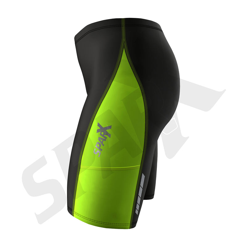 [AUSTRALIA] - Sparx Men`s Perform 2.0 Triathlon Shorts 9" Tri Short | 2 Easy Reach Pockets | Swim-Bike-Run Medium Neon Green 