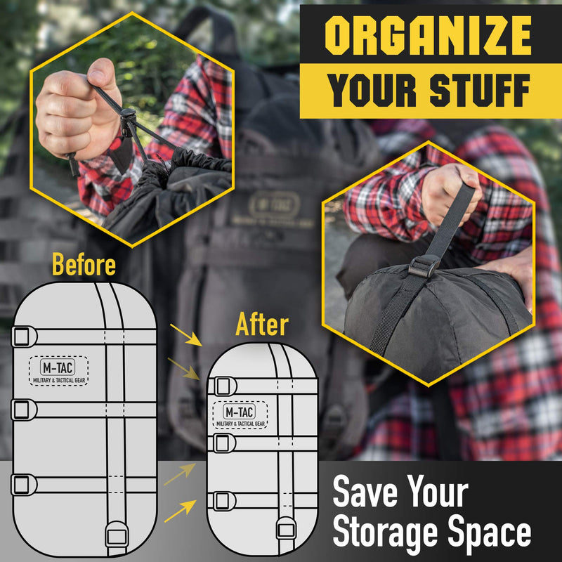 M-Tac Compression Sack - Sleeping Bag Stuff Sack - Compression Bag - 40 Liters - XL Black - BeesActive Australia