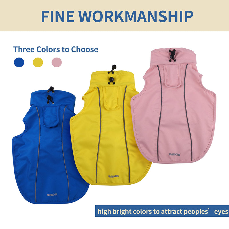 Adjustable Waterproof Dog Raincoat for Dogs,Lightweight Pet Rain Jacket Puppy Clothes with Reflective Strip for Small Medium Large Dogs Yellow - BeesActive Australia