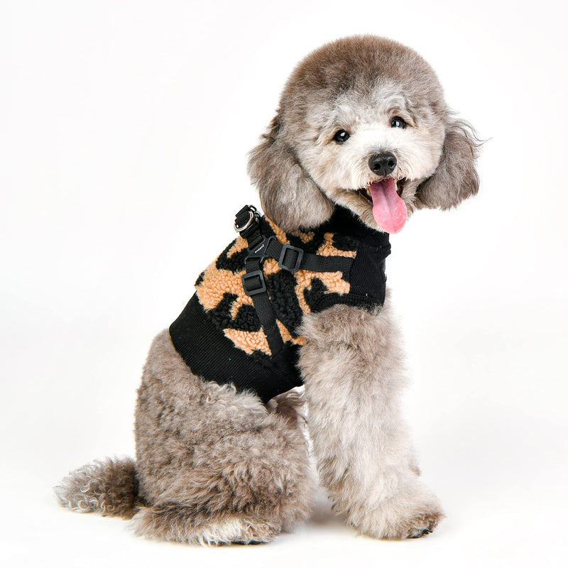 Puppia Winter Dog Harness Pullover Jacket No Pull Cold Weather No Choke Warm Fleece Walking Training for Small & Medium Dog BEIGE_SERVAL - BeesActive Australia