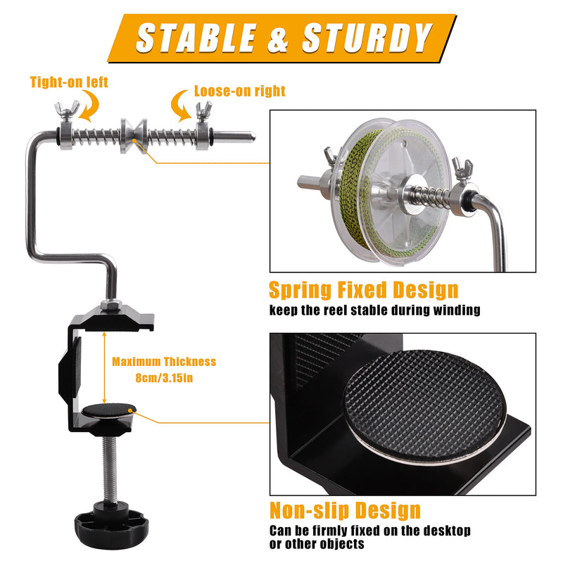 JOGFFDE Fishing Line Spooler Protable Fishing Line Winder Spooler Adjustable Spinning Reel Spool Spooling Station System Multifunctional Stable Spooler Machine Fishing Accessories, Home, Boats - BeesActive Australia