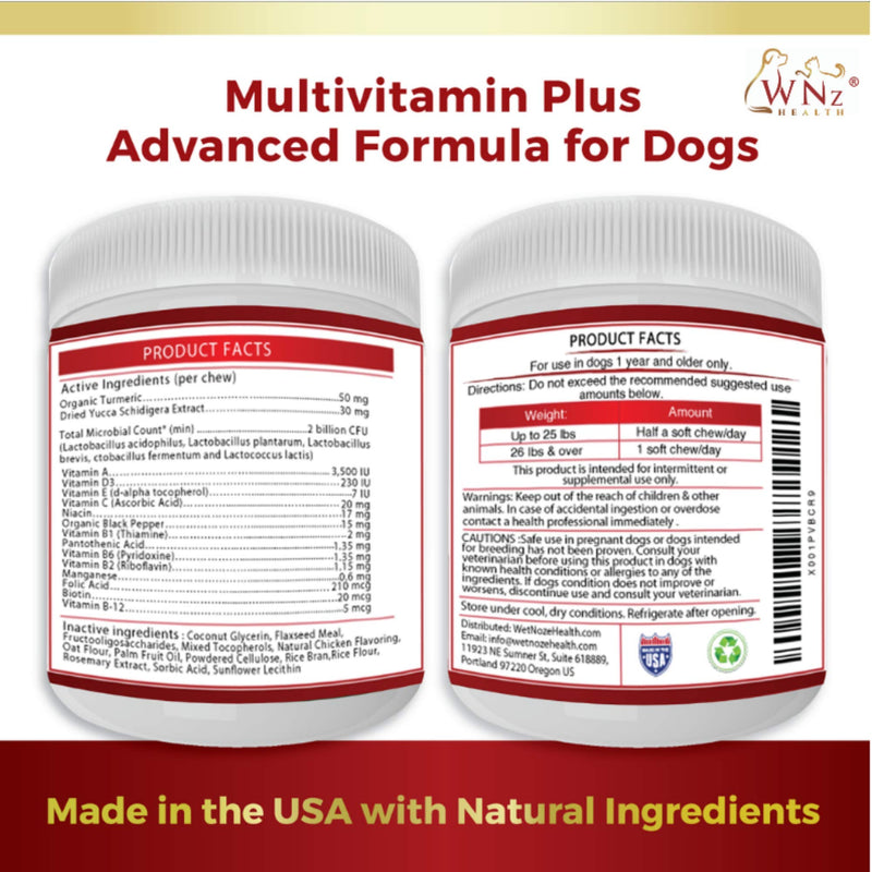 WNz Health Probiotics for Dogs - Best Relief from Diarrhea Constipation Allergies Bad Breath Itching Gas & Shedding Chicken Flavor Vitamins - BeesActive Australia