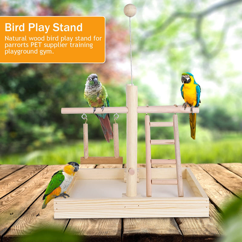 Joyeee Parrot Perches for Large Birds, Bird Wooden Playpen, Parakeet Perch Pet Birds Playpen Toys, Bird Rope Perch, Bird Balls, Large Medium Small Birds Wooden Play Gym #8 - BeesActive Australia