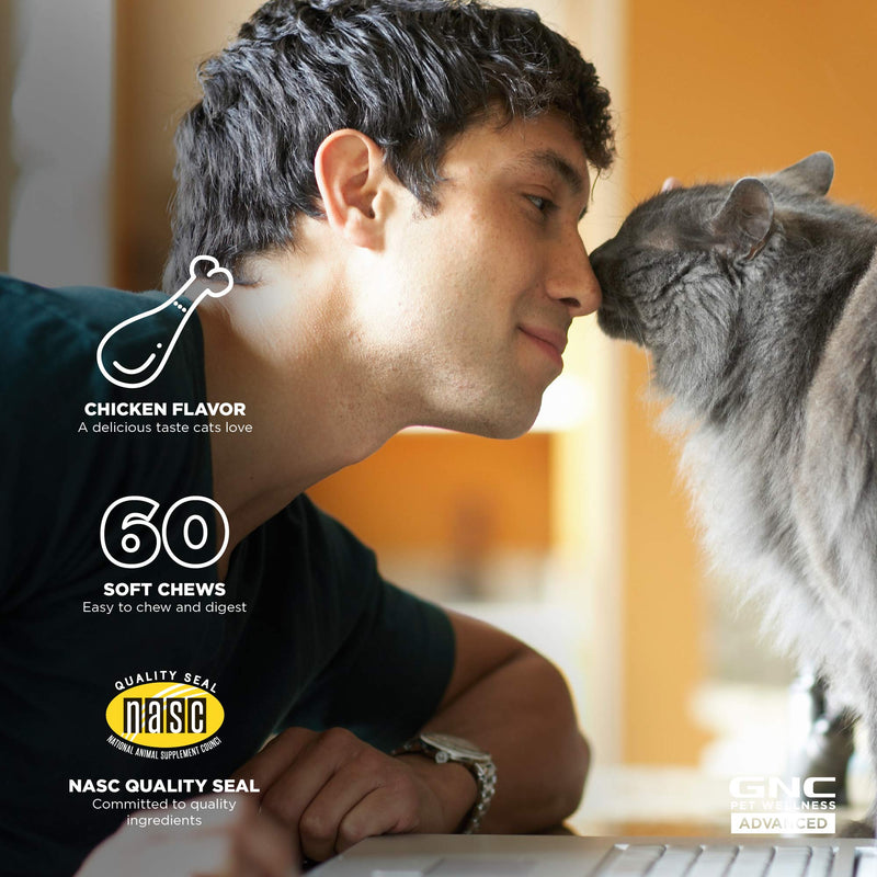 GNC Pets ADVANCED Cat Supplements, Cat Soft Chews, Supplements for Cat Health - Cat Chews for Calming, Joint health, Hairball, Immune Support- Cat Vitamins, Cat Treats, GNC Cat Chew, Cat Medicine - BeesActive Australia
