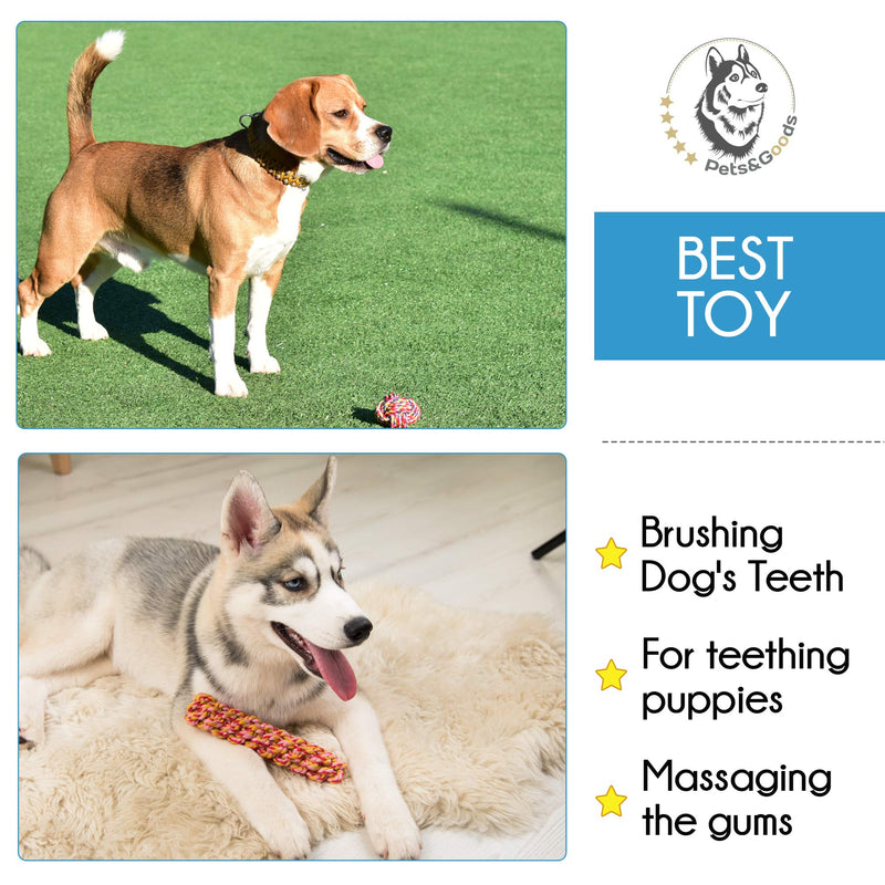 Dog Toys - Puppy Chew Toys - Rope Toys for Small Dogs - Safe Puppy Teething Toys - Small Dog Chew Toys Set - Teething Puppy Toys - Dog Rope Toys - Dog Toys Pack of 9 - Washable Cotton Rope Dog Toy - BeesActive Australia