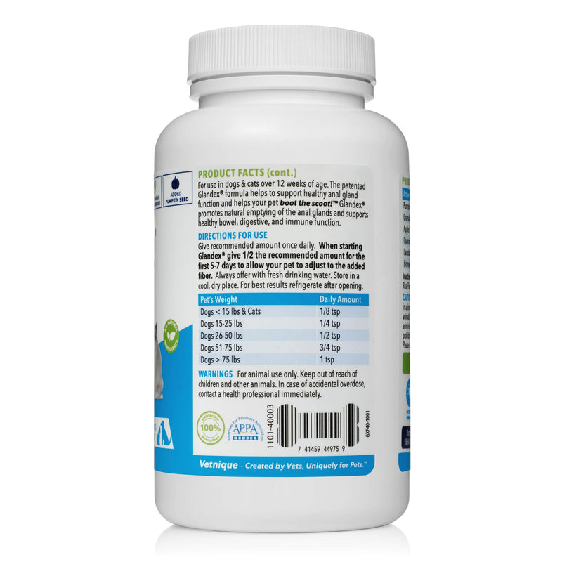 Glandex Dog Fiber Supplement Powder for Anal Glands with Pumpkin, Digestive Enzymes & Probiotics - Vet Recommended Healthy Bowels and Digestion - Boot The Scoot by Vetnique Labs (Beef Liver, 4.0 oz) - BeesActive Australia