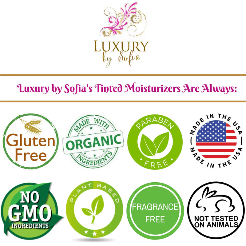 Luxury By Sofia Tinted Moisturizer | Organic & Natural Ingredients | Moisturizes, Brightens, Smooths & Plumps Skin | Deep Skin Hydration With Certified, Skin-Friendly & Safe Properties (Light) Light - BeesActive Australia