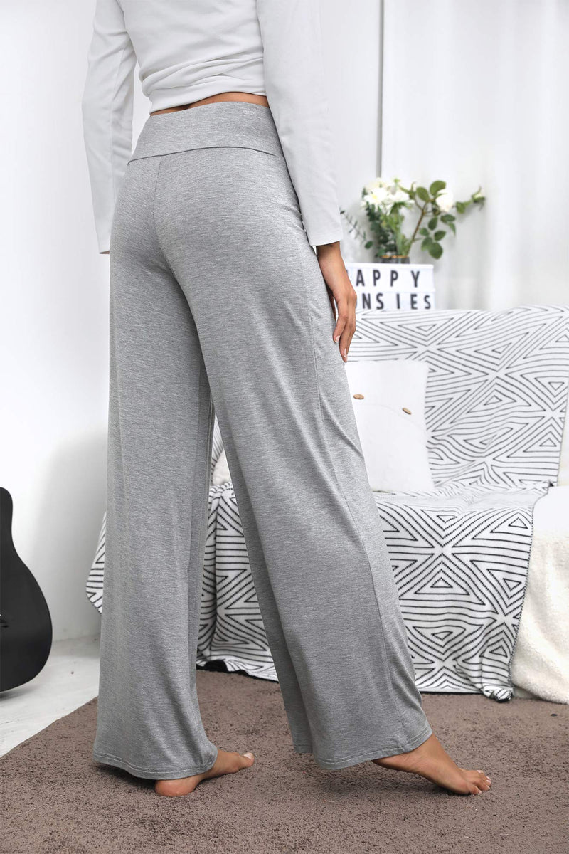 WiWi Bamboo Pajama Pants for Women Plus Size Pajamas Bottoms Wide Leg Lounge Sweatpants Soft Sleep Pant S-4X A-heather Grey 4X - BeesActive Australia