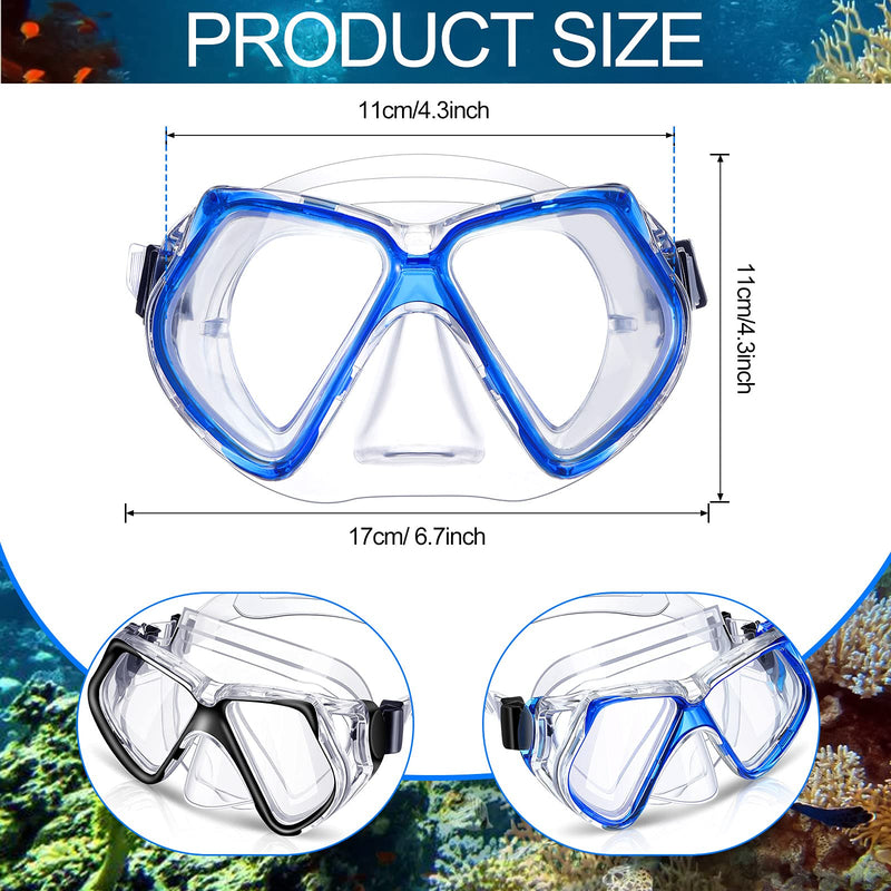 2 Pieces Swim Diving Goggles Swim Goggle Waterproof Swimming Goggles Mask for Adults Black, Blue - BeesActive Australia