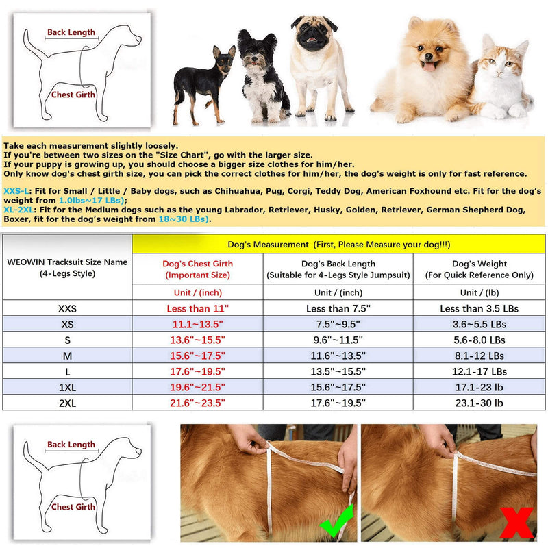 Pet Cat Dog Cute Outfit Clothes Hoodie Jumpsuit Tracksuit Jacket Winter Sweater 4-Legs Style Black for Puppy Small to Medium Dogs Boy and Girl - BeesActive Australia