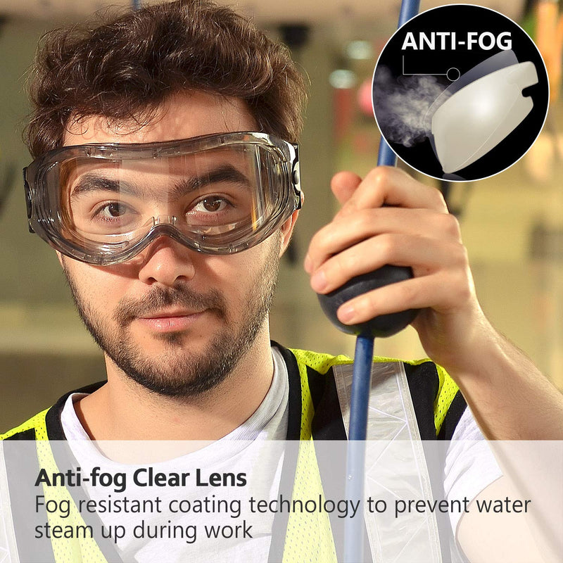 Anti Fog Safety Goggle Scratch Resistant Safety Over Glasses Lens UV Protection Grey - BeesActive Australia