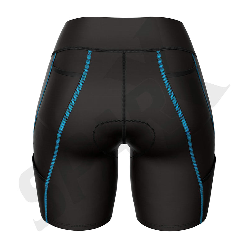 [AUSTRALIA] - Sparx Energy Womens Triathlon Shorts | Womens Tri Shorts | Tri Shorts Women 7" Inseam with Italian Chamois | Triathlon Training Shorts | Swimming Cycling Running Aqua Seams X-Large 