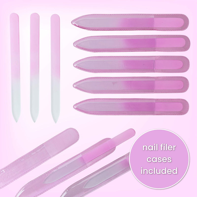 JP BEAUTY Glass nail file set of 10 for professional manicure crystal nail filer kit for smooth beautiful nails - BeesActive Australia