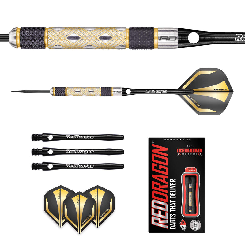 [AUSTRALIA] - Red Dragon Golden Eye 1: 24 Gram Tungsten Steeltip Darts Set with Flights and Stems 