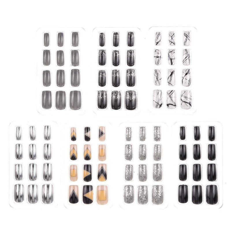 EXPRESSIONS 7 DAY NAIL PRESS ON MANICURE COLLECTION BLACK CHROME - BeesActive Australia