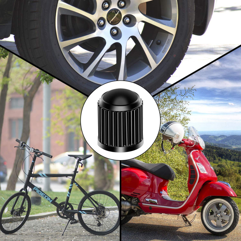 [AUSTRALIA] - Tyre Valve Caps, 10Pcs Plastic Car Tire Stem Dust Covers for SUV, Motorbike, Trucks, Bike, Bicycle, Black 