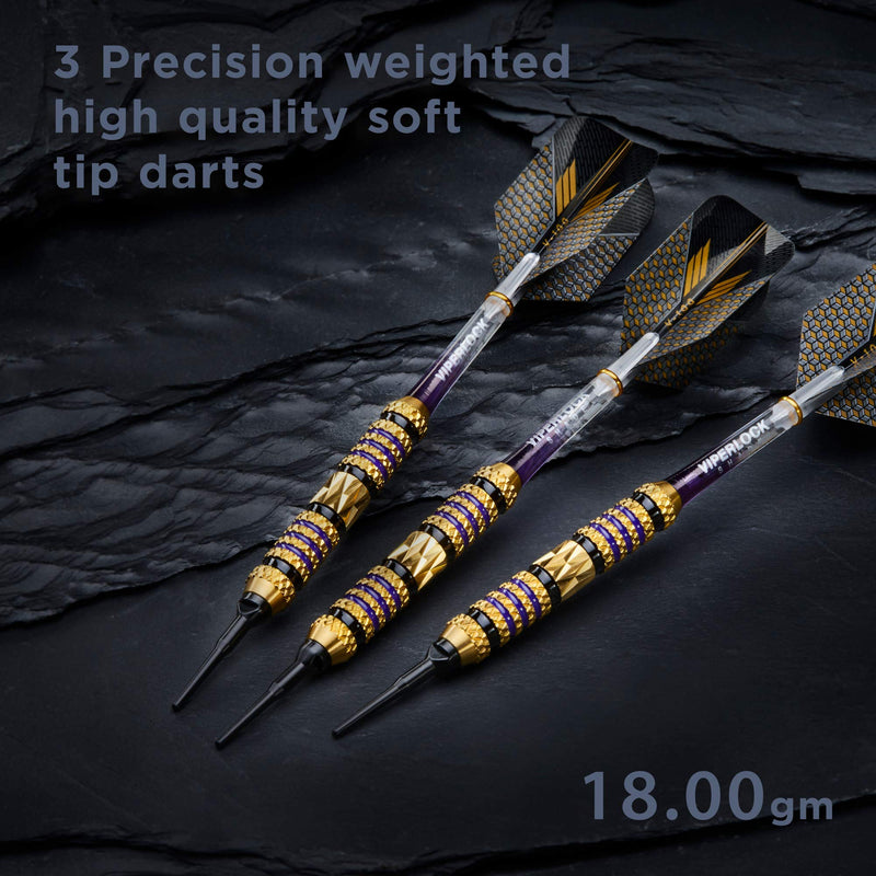 [AUSTRALIA] - Viper Wizard Soft Tip Darts, 18 Grams Purple Rings 