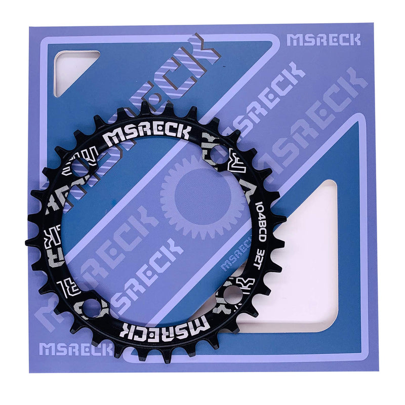 MSRECK Round Oval Chainring 104 BCD 32T 34T 36T 38T Narrow Wide Single Chain Ring for Road Bikes, Mountain Bikes, BMX MTB Bike Black Oval - BeesActive Australia