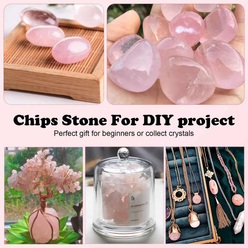 Xinjieda Natural Rose Quartz Crystals, Bulk Large Natural Tumbled Polished Stones Small Rose Quartz Stones Gemstone Healing Crystals Quartz for Aromatherapy Oils Jewelry Making Wicca, Reiki (Pink) Raw Stone Pink - BeesActive Australia