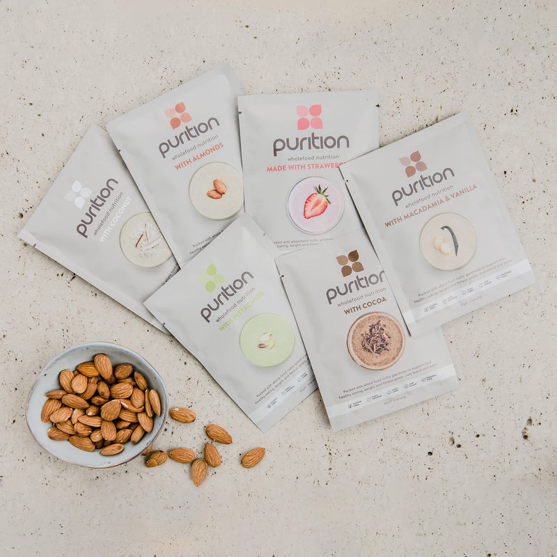 Purition Vegan Trial Box | Premium Dairy Free High Protein Powder for Keto Shakes and Smoothies with Only Natural Ingredients for Weight Loss | 12 x 40g sachets - BeesActive Australia