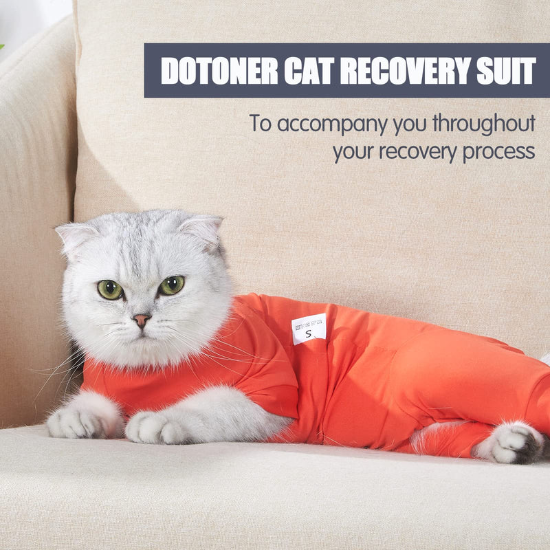 Dotoner Cat Recovery Suit After Surgery for Female Male Pet Surgical Pajamas Long Sleeve Prevent Shedding Recovery Snugly Suit&E Collar Alternative Onsies for Cats Medium Purple - BeesActive Australia