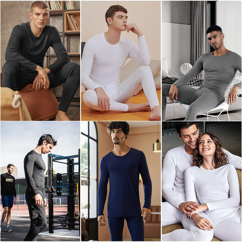 WEERTI Thermal Underwear for Men, Long Johns Base Layer Fleece Lined Top Bottom X-Large Black - BeesActive Australia